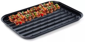 BBQ Blacha do grillowania stalowa perforowana czarna 34.5x24cm BBQ 489317 3