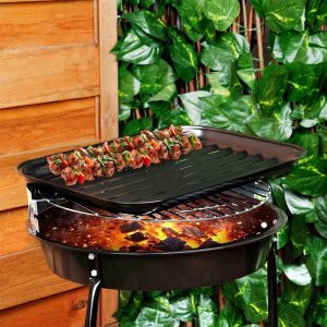 BBQ Blacha do grillowania stalowa perforowana czarna 34.5x24cm BBQ 489317 4
