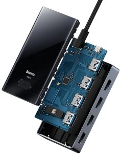 HUB USB Baseus Hub USB-C Baseus PioneerJoy 4xUSB-A 3.0 - szary 7