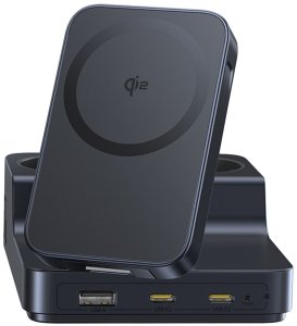 Ładowarka Baseus Stacja ładująca Baseus NOMOS ND11 67W 6w1 bezprzewodowa z dwoma gniazdami AC - czarna 2