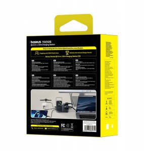 Ładowarka Baseus Stacja ładująca Baseus NOMOS ND11 67W 6w1 bezprzewodowa z dwoma gniazdami AC - czarna 4