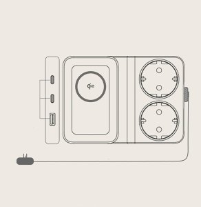 Ładowarka Baseus Stacja ładująca Baseus NOMOS ND11 67W 6w1 bezprzewodowa z dwoma gniazdami AC - czarna 8