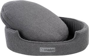 Welsti Owalne legowisko ortopedyczne kojec dla psa Welsti szary boucle XXL 100x80 antypoślizgowy 4