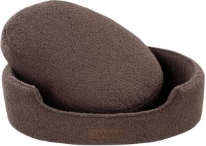 Welsti Owalne legowisko ortopedyczne kojec dla psa Welsti brązowy boucle XXL 100x80 antypoślizgowy 4