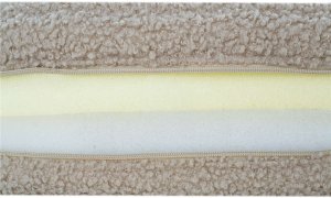 Welsti Owalne legowisko ortopedyczne kojec dla psa Welsti beżowy boucle XXL 100x80 antypoślizgowy 2