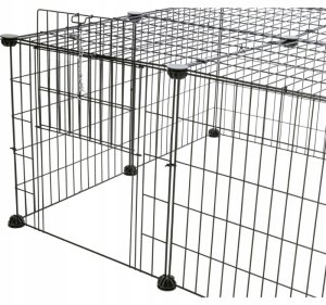 Trixie Wybieg zewnętrzny przenośny z pokrywą górną, dla gryzoni, prostokątna, czarna, metal, 152 × 38 × 72 cm 2