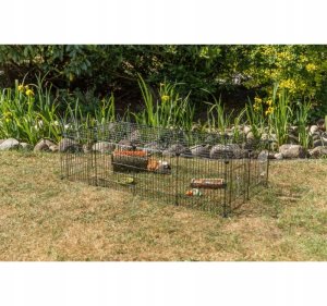 Trixie Wybieg zewnętrzny przenośny z pokrywą górną, dla gryzoni, prostokątna, czarna, metal, 152 × 38 × 72 cm 6