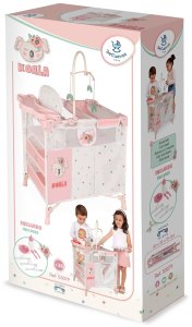 1DEA.me Łóżeczko dla lalek z krzesełkiem i szafą 3w1 4