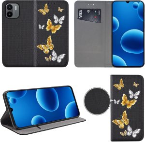 krainaGSM Etui do Xiaomi Redmi A1 | A2 MAGNET WZORY + SZKŁO 9H 4