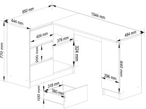 Biurko BIURKO NAROŻNE B20 CLP LEWOSTRONNE PK DĄB ARTISAN 3