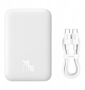 Powerbank Baseus Powerbank Baseus Airpow 6000mAh 20W z kablem Baseus Simple USB-C (20V/3A) 30cm - biały 7