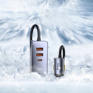 Ładowarka Baseus Baseus Share Together PPS Multi-port Fast charge Car Charger with Extension Cord 2U+2C 120W Space Grey 11