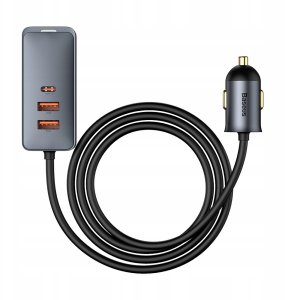 Ładowarka Baseus Baseus Share Together PPS Multi-port Fast charge Car Charger with Extension Cord 2U+2C 120W Space Grey 2