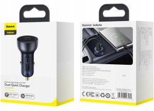 Ładowarka Baseus Ładowarka samochodowa Baseus Particular 65W USB-A USB-C QC PPS z wyświelaczem cyfrowym - ciemnoszara 13
