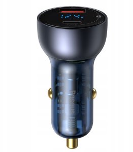 Ładowarka Baseus Ładowarka samochodowa Baseus Particular 65W USB-A USB-C QC PPS z wyświelaczem cyfrowym - ciemnoszara 10