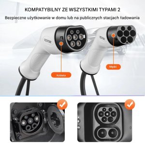 Kabel do ładowania samochodów Kabel ładowania EV Type 2 22kW 32A 5m 3 fazy do auta elektrycznego 4