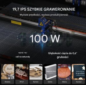 Ploter Laser CO2 100W ploter laserowy 60x90 cm 500 mm/s Air Assist grawer cięcie 4