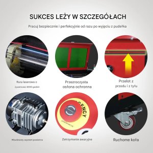 Ploter Laser CO2 100W ploter laserowy 60x90 cm 500 mm/s Air Assist grawer cięcie 7