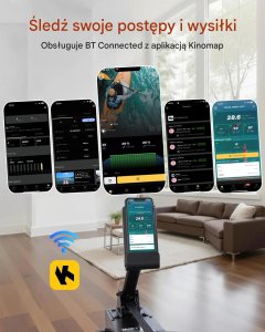 Wioślarz Wioślarz wodny drewniany składany 6 poziomów oporu LCD trening domowy 4