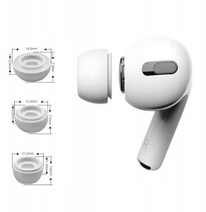 YIVO 3-PAK Gumki Do Apple Airpods Pro 1 / 2 Nakładki Wkładki Douszne Białe S M L 2