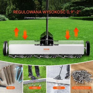 MSW Zamiatarka magnetyczna 91cm na kółkach teleskopowa warsztat 4