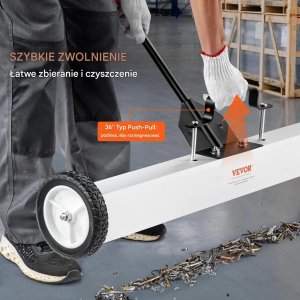 MSW Zamiatarka magnetyczna 91cm na kółkach teleskopowa warsztat 6