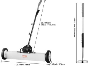 MSW Zamiatarka magnetyczna 61cm na kółkach teleskopowa do śrub 2