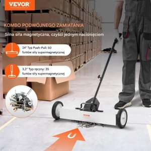 MSW Zamiatarka magnetyczna 61cm na kółkach teleskopowa do śrub 3