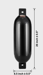 vidaXL Bojki odbijacze do łodzi 21,6x66 cm nadmuchiwane gumowe z akcesoriami 2