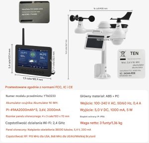 CSL-Computer Stacja pogodowa WiFi 7w1 zewnętrzna czujnik bezprzewodowy do domu 2