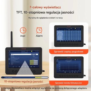 CSL-Computer Stacja pogodowa WiFi 7w1 zewnętrzna czujnik bezprzewodowy do domu 6