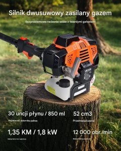 Piła łańcuchowa Wollen Piła spalinowa na wysięgniku 33cc 2,9 m do przycinania drzew 4