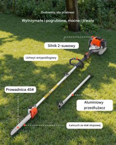 Piła łańcuchowa Wollen Piła spalinowa na wysięgniku 33cc 2,9 m do przycinania drzew 7