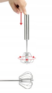 Brunbeste Trzepaczka obrotowa do ubijania jajek śmietany stalowa Ø7 x 31cm BRUNBESTE BB-3186 10