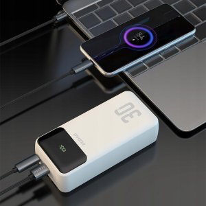 Powerbank Dudao Powerbank Dudao K15Max 30000mAh PD 22.5W z kablami USB-C i Lightning - biały 3