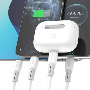 Kabel USB Dudao z silikonowym oplotem L25SC 60 W 2 m Biały 9