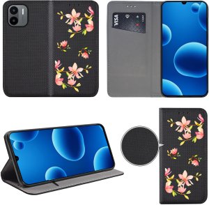 krainaGSM Etui do Xiaomi Redmi A1 | A2 MAGNET WZORY + SZKŁO 9H 4