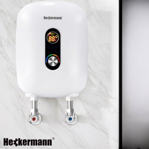 Przepływowy podgrzewacz wody Heckermann Przepływowy elektryczny podgrzewacz wody Heckermann SL-X5-45 4.5kW 12