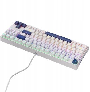 Klawiatura Klawiatura gamingowa Machenike K500B-B87 przewodowa mechaniczna podświetlana Red Switch - biała 5