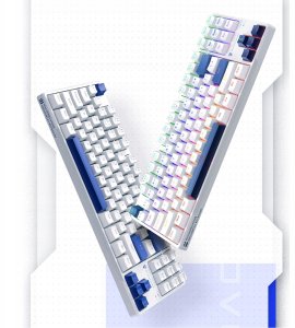 Klawiatura Klawiatura gamingowa Machenike K500B-B87 przewodowa mechaniczna podświetlana Red Switch - biała 7