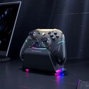 Pad Kontroler do gier Machenike G5Pro Premium Edition bezprzewodowy ze stacją ładującą - czarno-złoty 5