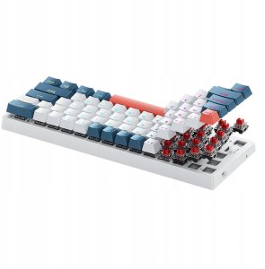 Klawiatura Klawiatura gamingowa Machenike K500-B61 przewodowa mechaniczna podświetlana Red Switch - biało-niebieska 3