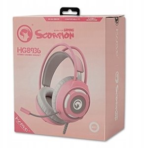 Słuchawki Marvo Marvo HG8936 słuchawki z mikrofonem różowa, podświetlona, 3.5 mm jack + USB 6