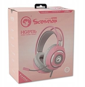 Słuchawki Marvo Marvo HG8936 słuchawki z mikrofonem różowa, podświetlona, 3.5 mm jack + USB 7