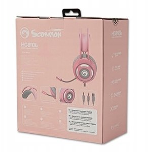 Słuchawki Marvo Marvo HG8936 słuchawki z mikrofonem różowa, podświetlona, 3.5 mm jack + USB 8