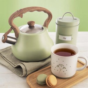 Orion Czajnik z gwizdkiem stalowy na gaz indukcja zielony GREENISH 3L ORION 113522 3