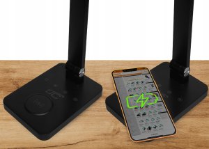 Lampka biurkowa LTC Lampka biurkowa LTC LED 10W, 3 tryby świecenia 3000/4500/6000K, ładowanie indukcyjne, panel dotykowy, regulowana 4