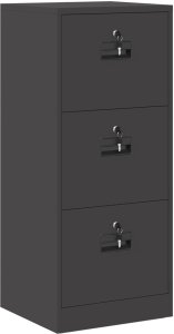 vidaXL vidaXL Szafka na dokumenty z szufladą Czarny 45,5 x 42 x 106,5 cm 2