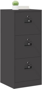 vidaXL vidaXL Szafka na dokumenty z szufladą Czarny 45,5 x 42 x 106,5 cm 3