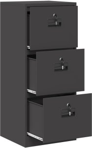vidaXL vidaXL Szafka na dokumenty z szufladą Czarny 45,5 x 42 x 106,5 cm 6